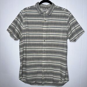 Outerknown Men’s Shirt Striped Cotton Gray Size Medium